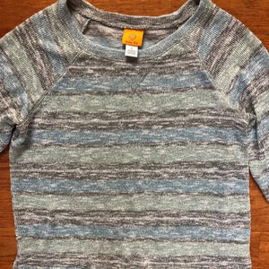 Ruby Rd Blue/Green/Gray Steiped Sweater